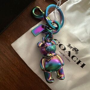 Coach Multicolor Rainbow Bear Keychain